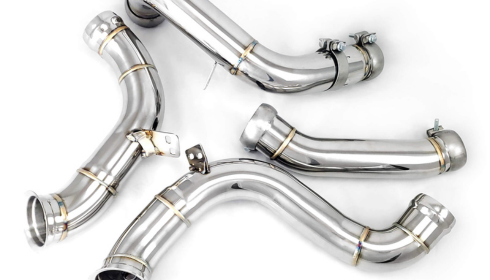 mercedes c63 w205 catted and catless downpipes